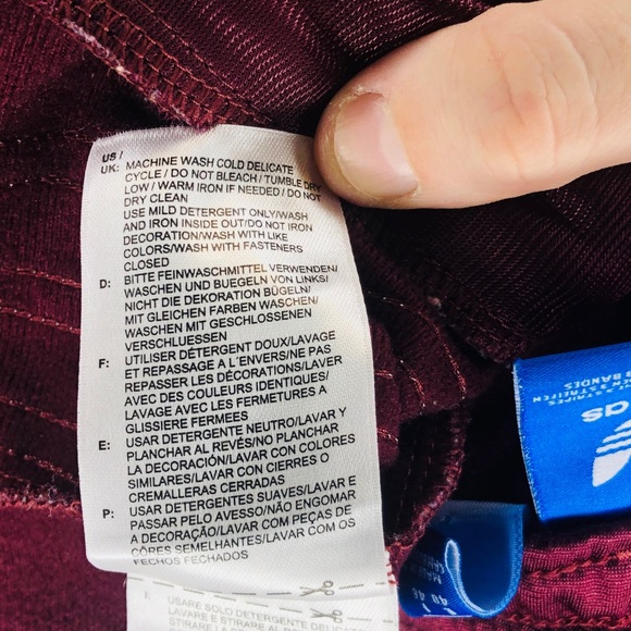 Adidas Maroon Track Pants in Sz M - Picture 6 of 7